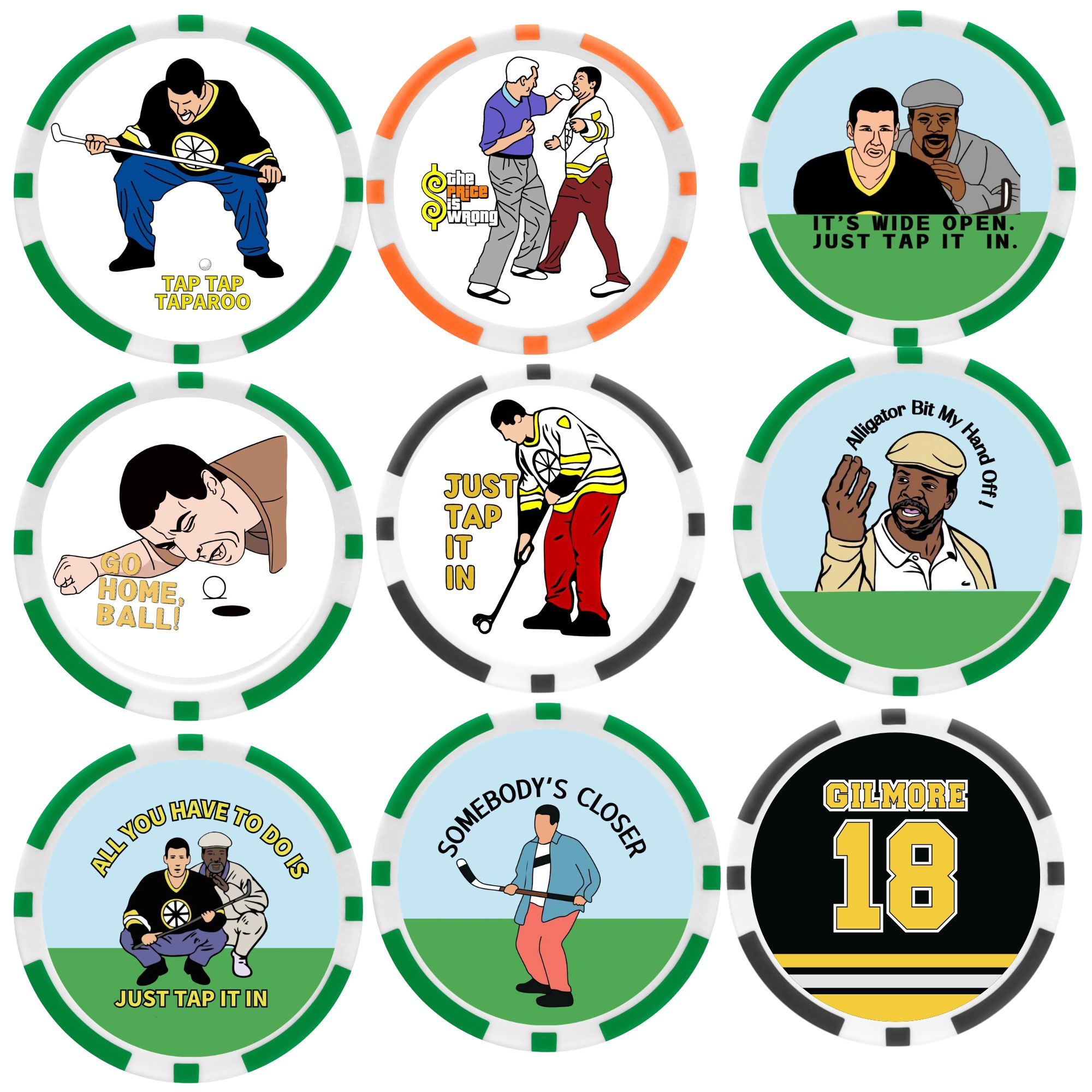 Ball Marker Set - 9 buah Penanda Bola Golf ABS
