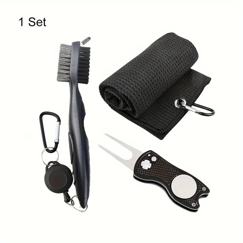 Golf Towel Waffle - 1 Buah Handuk Golf Hitam Pola