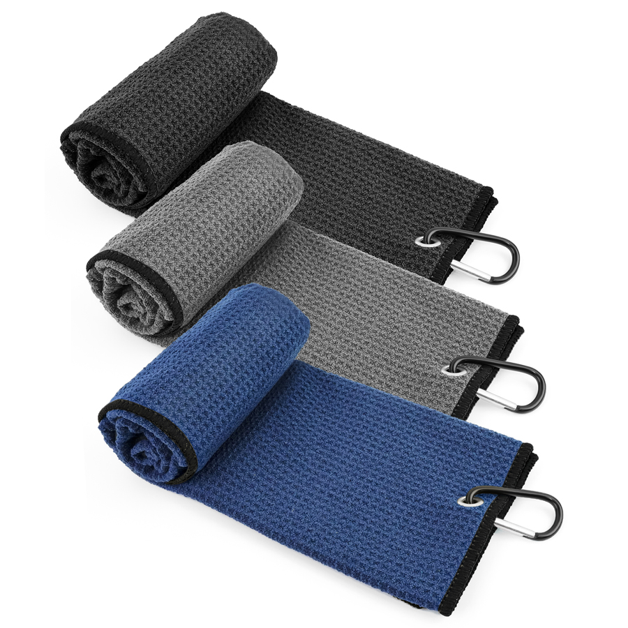 Golf Towel Waffle - Handuk Golf Mikrofiber Dengan Klip Karabiner