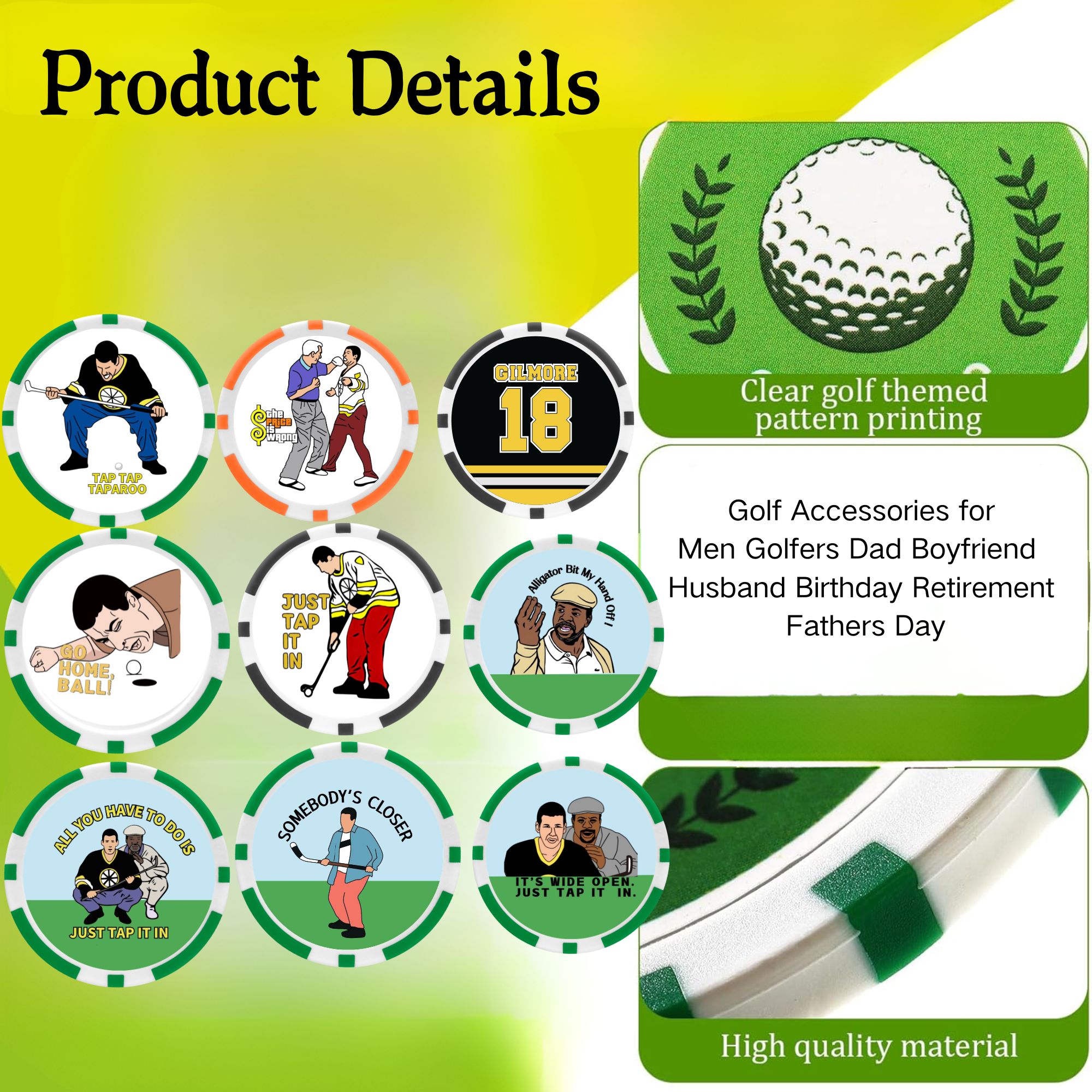 9 buah Penanda Bola Golf ABS E - Ball Marker Set ulasan dan harga