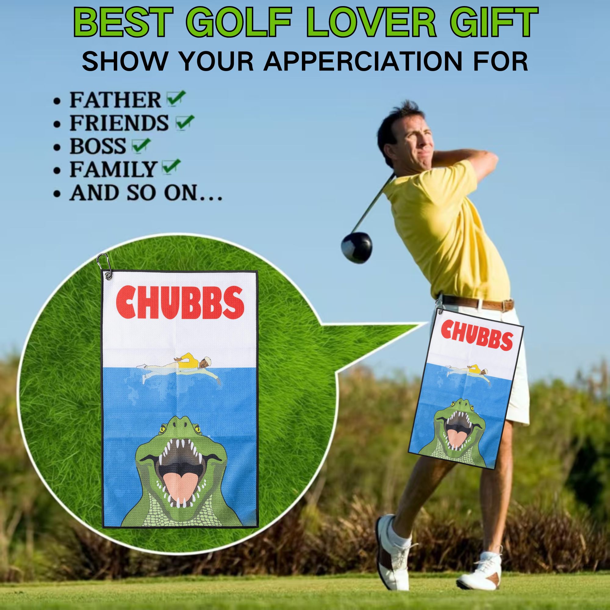Handuk Golf Desain Fun Happy G - Golf Towel Waffle ulasan dan harga